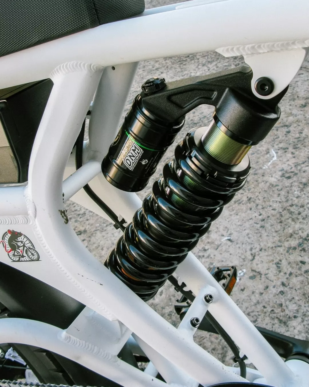 RatKat bike rear shock and frame detail