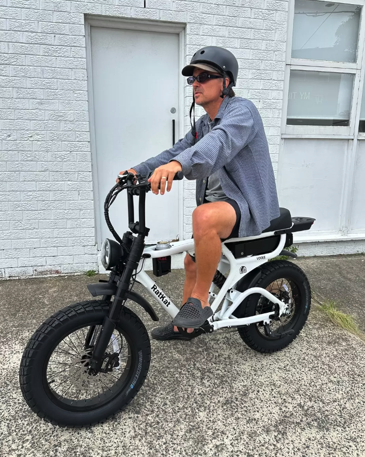 RatKat rider with helmet on